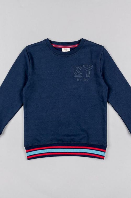 Detský sveter zippy tmavomodrá farba, tenký