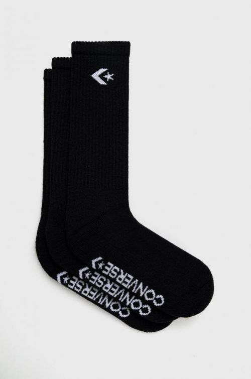 Ponožky Converse 3-pak pánske, čierna farba