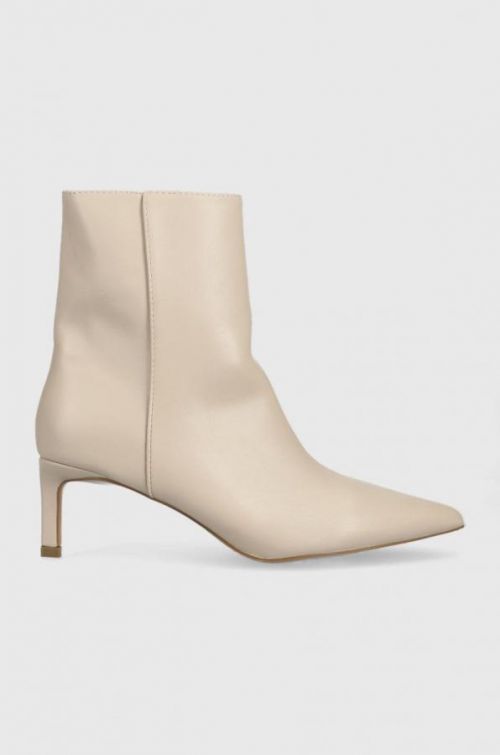 Členkové topánky Answear Lab dámske, béžová farba, na vysokom podpätku,