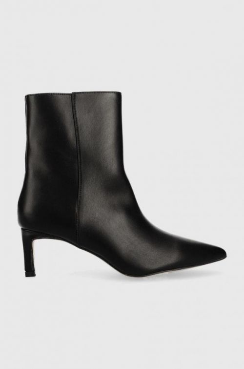 Členkové topánky Answear Lab dámske, čierna farba, na vysokom podpätku,