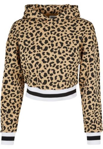 Urban Classics Ladies Short AOP College Hoody unionbeigeleo - XS