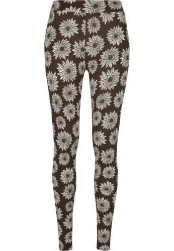 Urban Classics Ladies Soft AOP Leggings browncamomile - XS