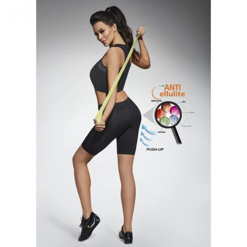 Bas Bleu Sports shorts RILEY 50 black with Anti Cellulite and Push-Up effect
