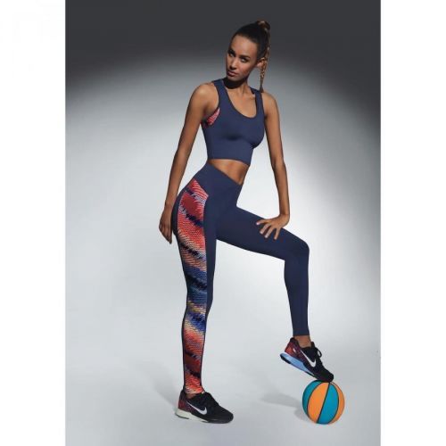 Bas Bleu RAINBOW sports leggings with colorful stripes and stitching