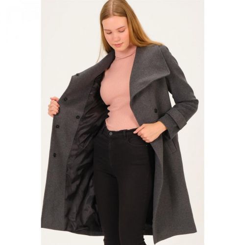 Z6645 DEWBERRY LADIES COAT-ANTHRACITE