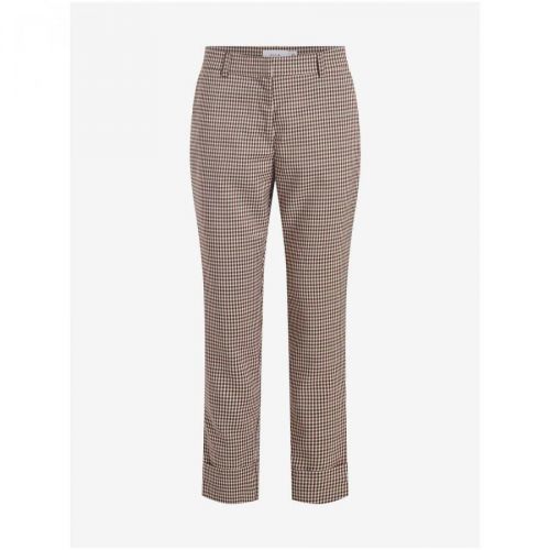 Brown plaid shortened trousers VILA Jodi - Women