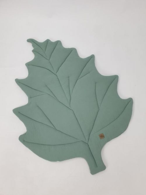 Bavlnená hracia podložka List - zelená khaki leaf matte
