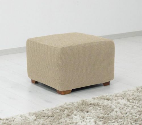 Poťah multielastický na taburet, Denia, smotanový