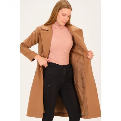 Z6765 DEWBERRY LADIES COAT-CAMEL