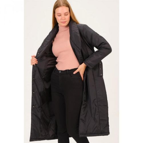 Z6688 DEWBERRY LADIES COAT-LIGHT BLACK