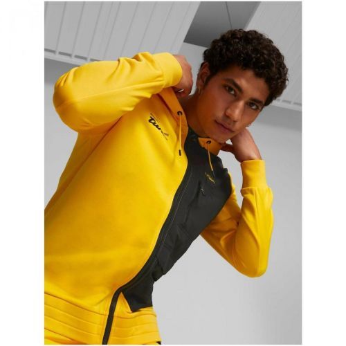 Black-yellow Men's Zippered Hoodie Puma Porsche - Men