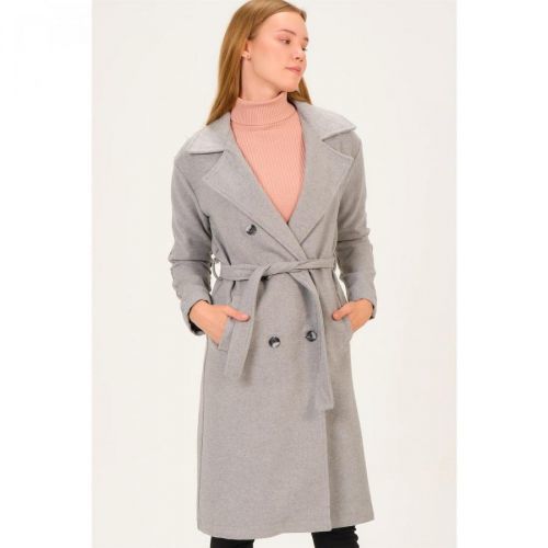 Z6765 DEWBERRY LADIES COAT-GREY