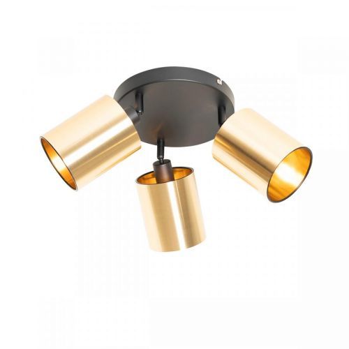 Moderne spot zwart met goud 3-lichts - Lofty