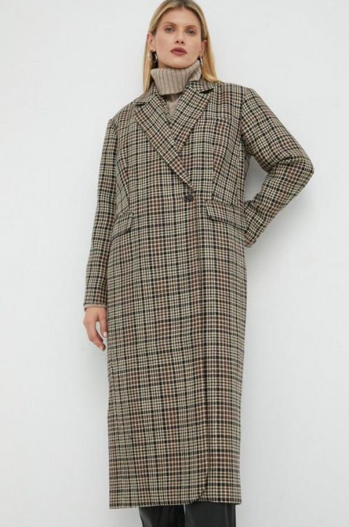 Vlnený kabát Birgitte Herskind Wanda prechodný, oversize