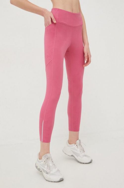 Bežecké legíny Under Armour Fly Fast 3.0 dámske, ružová farba, jednofarebné