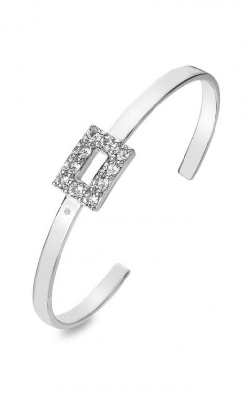 Hot Diamonds Pevný strieborný náramok s diamantom a topazmi Echo DC173