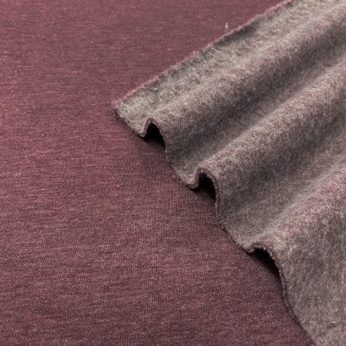 Teplákovina počesaná JOGGING aubergine melange