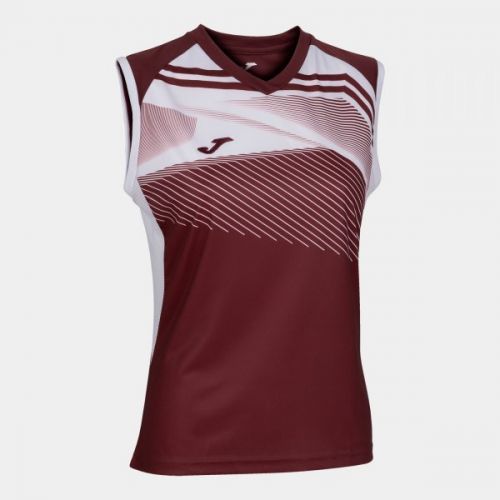 SUPERNOVA II T-SHIRT BURGUNDY-WHITE SLEEVELESS