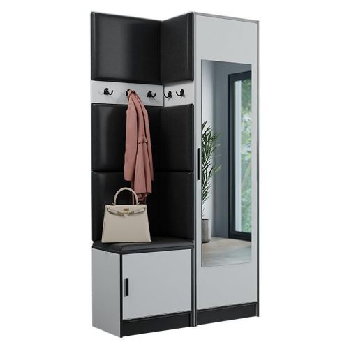 Predsieňový nábytok Roj 11 biela + Madryt 1100 ekokoža čierna