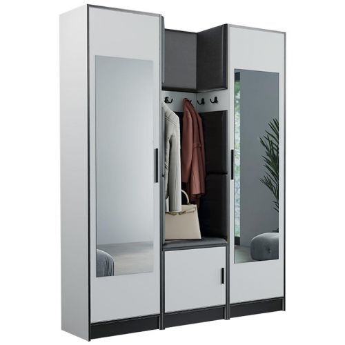 Predsieňový nábytok Roj 12 biela + Madryt 1100 ekokoža čierna