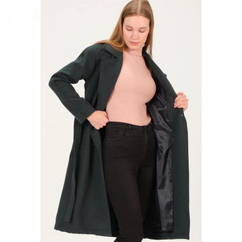 Z6765 DEWBERRY LADIES COAT-GREEN