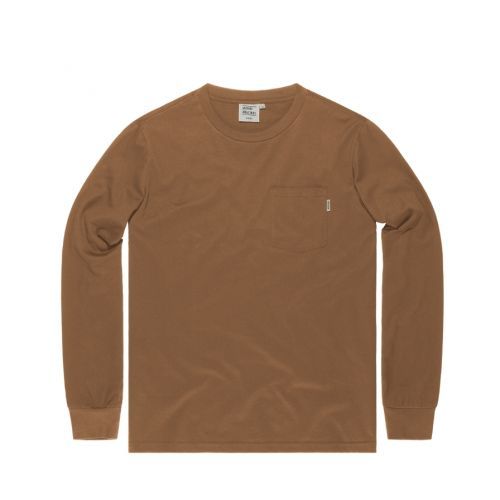 Tričko dlhé Vintage Industries Grant Pocket Long - hnedé, L