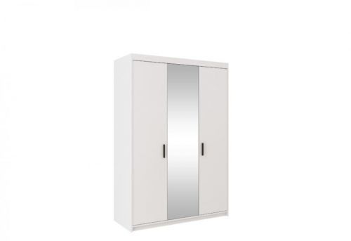 Expedo Šatníková skriňa ELLENA 3D + zrkadlo + nástavec, 190x133x53 cm, biela