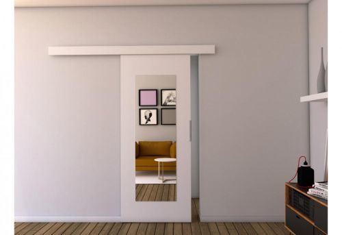 Expedo Posuvné dvere so zrkadlom STANDARD I + tichý dojazd, 86x205, biela