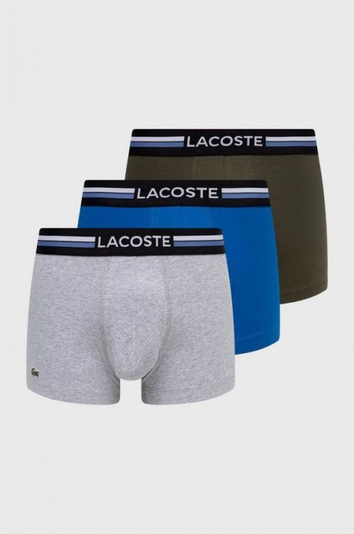 Boxerky Lacoste 3-pak pánske, šedá farba