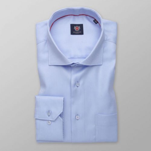 Pánska košeľa slim fit svetlomodrá s jemným prúžkovaným vzorom 14479
