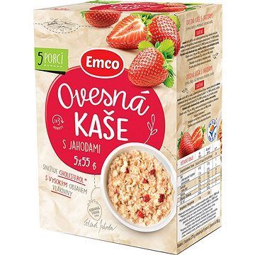 Emco Ovsená kaša s jahodami 5 × 55 g