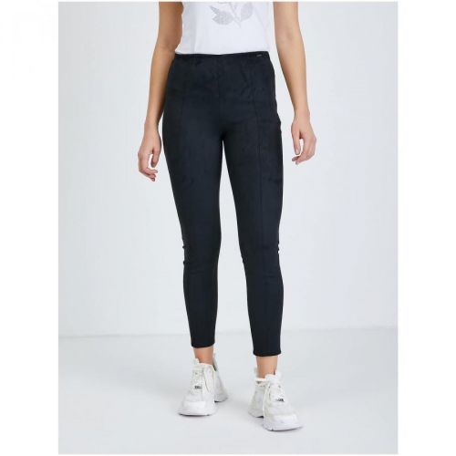 Black Women's Shortened Leggings in Suede Guess Maya - Women