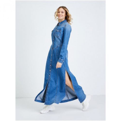 Blue Denim Shirt Maxi dress Guess Vivi - Women