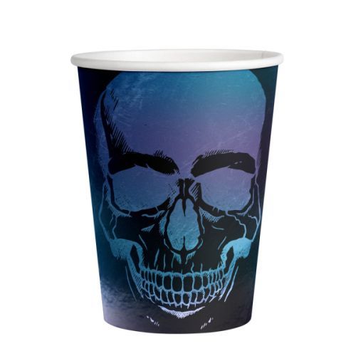 Amscan Papierové poháre - Holografické lebky 250 ml 8 ks