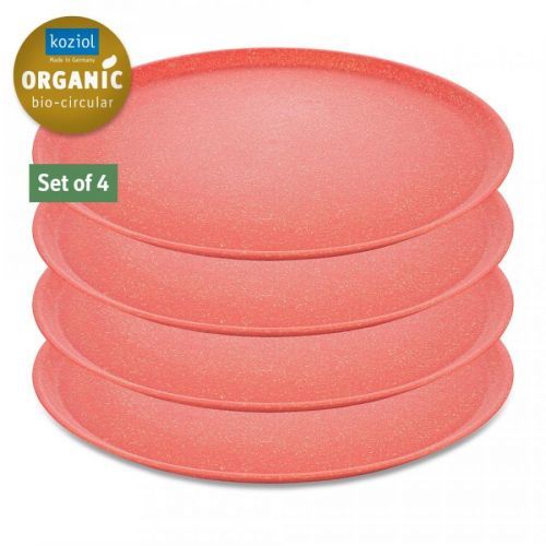 Sada veľkých tanierov CONNECT Koziol 25,5 cm 4 ks prírodný koralová