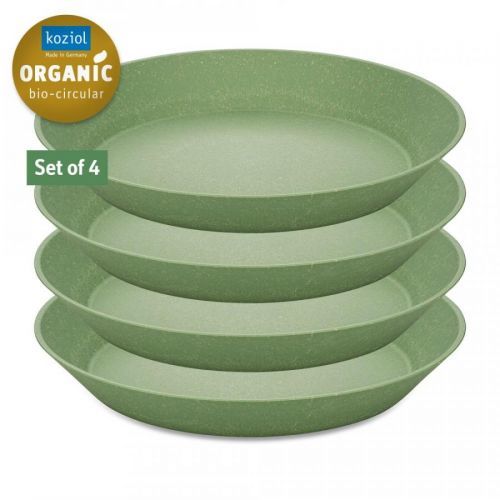 Súprava hlbokých tanierov CONNECT Koziol 24 cm 4 ks prírodný listovo zelená