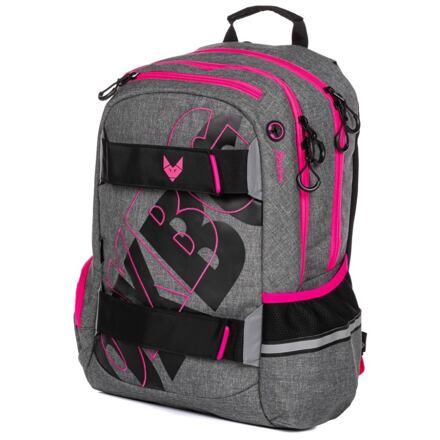 Karton P+P Študentský batoh - OXY Sport GREY LINE pink