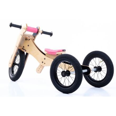 TRYBIKE dřevěné odrážedlo/tříkolka  4v1 RŮŽOVÁ
