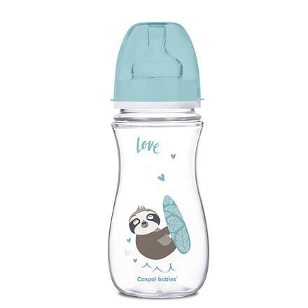 Canpol babies Fľaša so širokým hrdlom EXOTIC ANIMALS 300 ml modrá