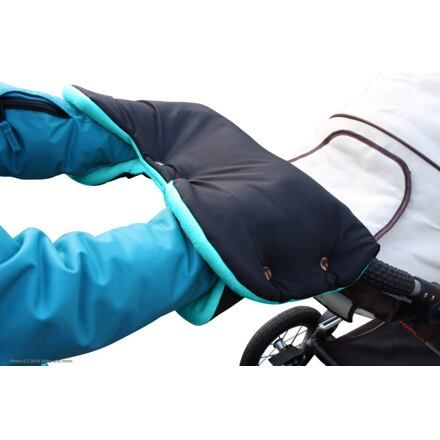 ByBoom Univerzální rukávník na kočárek, Černá/Aqua