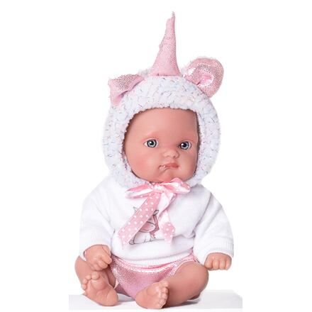 Antonio Juan 85105 Jednorožec biely - realistická bábika bábätko s celovinylovým telom - 21 cm