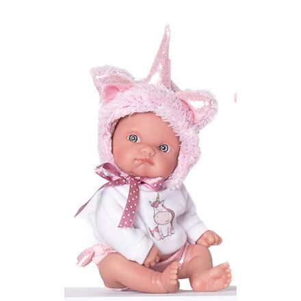 Antonio Juan 85105 Jednorožec ružový - realistická bábika bábätko s celovinylovým telom - 21 cm