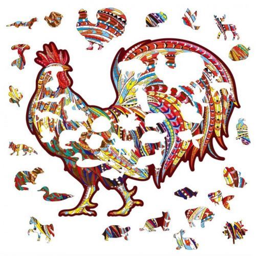 Drevené puzzle-Rooster/S KP21834