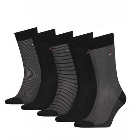 TOMMY HILFIGER - ponožky 5PACK TH men birdeye black v darčekovom balení