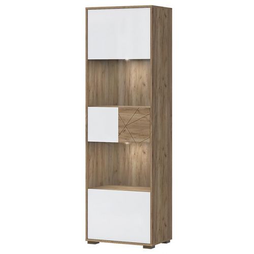 Vitrína Stela-V1S tobacco/crystal white