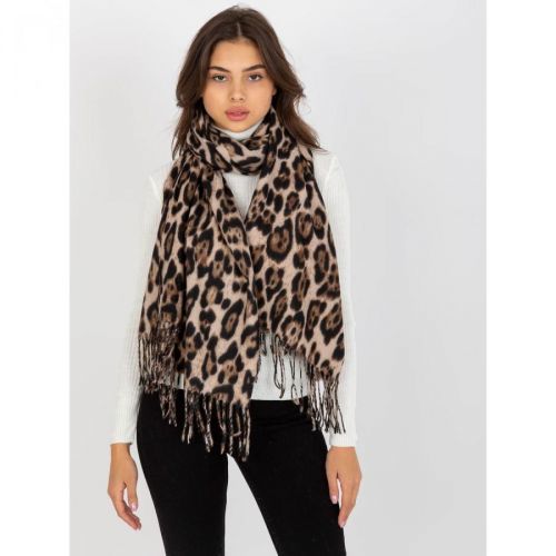 Ladies' beige and black scarf with spots