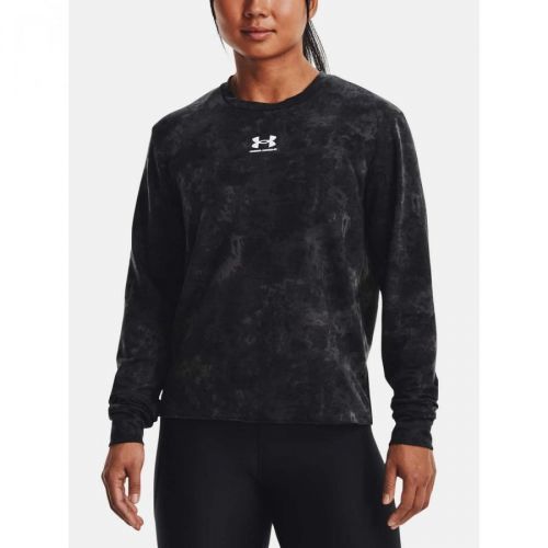 Under Armour T-Shirt Rival Terry Print Crew-BLK - Women