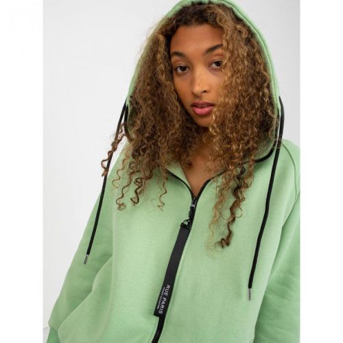 Basic light green RUE PARIS zipped sweatshirt