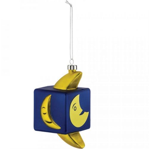 Vianočná ozdoba na stromček CUBIK MOON Alessi modrá