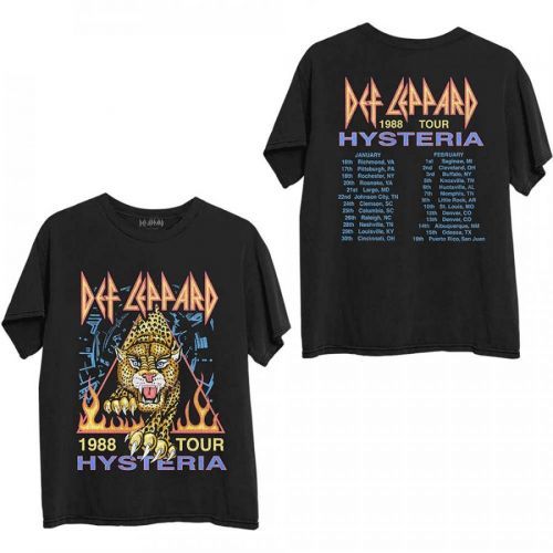 Def Leppard tričko Hysteria '88 Čierna S